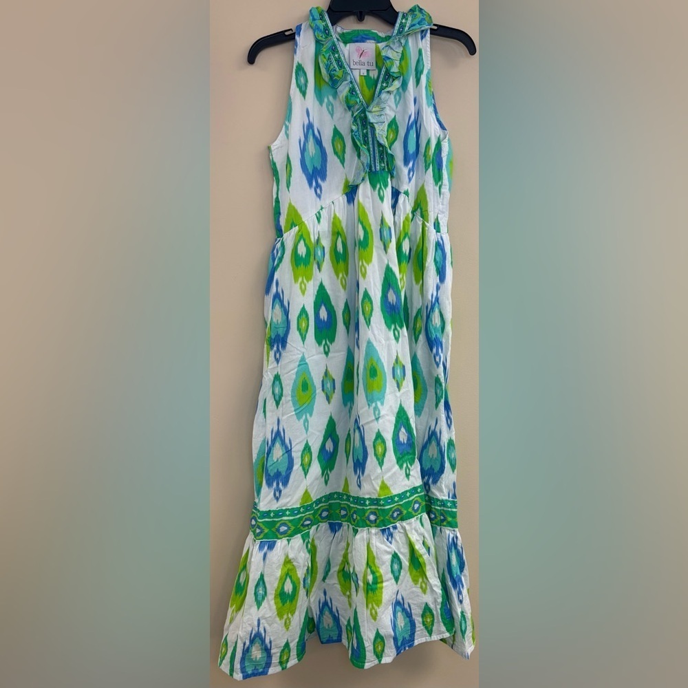 Turquoise Bella Tu Maxi Dress, size Small